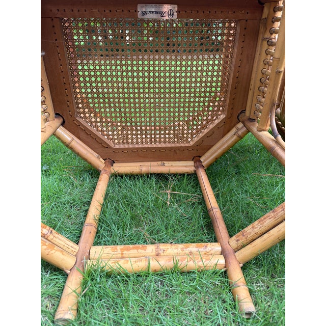 Mid 20th Century Brighton Pavilion Bamboo Arm Chairs Pair by Thomasville For Sale - Image 9 of 11