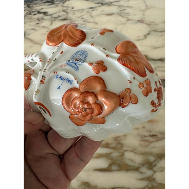 Late 20th Century 20th Century Herend Chinese Bouquet Nut / Trinket Dish in Rust For Sale - Image 5 of 7