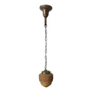 Early 20th Century Art Deco Glass Pendant Light With Tassel Detail For Sale