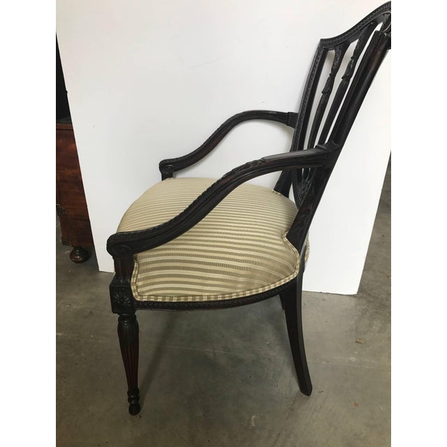 Hepplewhite 19th Century Hand Carved Hepplewhite Armchair Desk Chair For Sale - Image 3 of 10