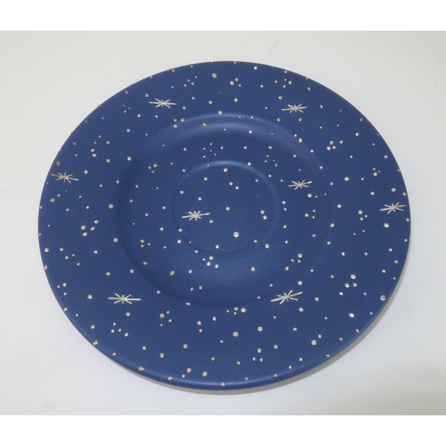 Emilia Castillo Ceramic Pottery Celestial Cup & Saucer With Silver Overlay For Sale - Image 9 of 12