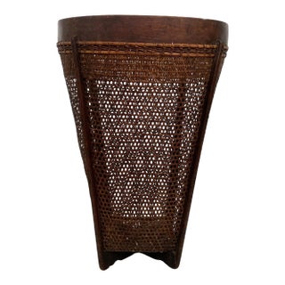 Rattan Basket Dayak Tribe Hand-Woven From Kalimantan, Borneo, Mid 20th Century For Sale