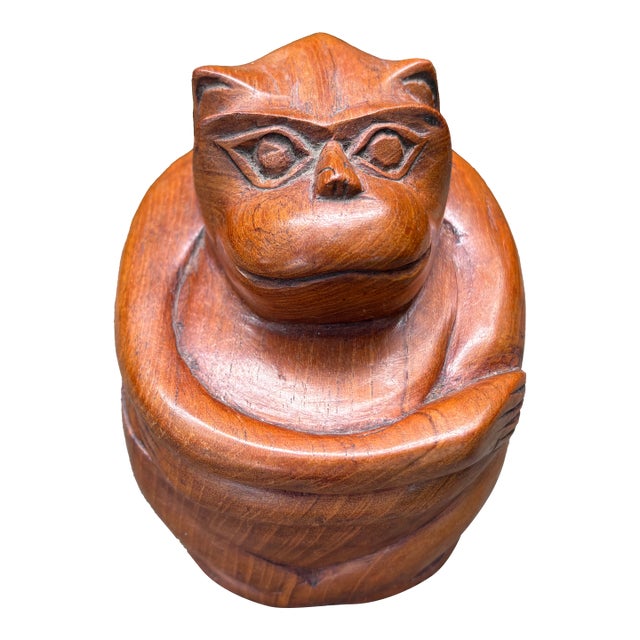 1930's Carved Monkey Box For Sale