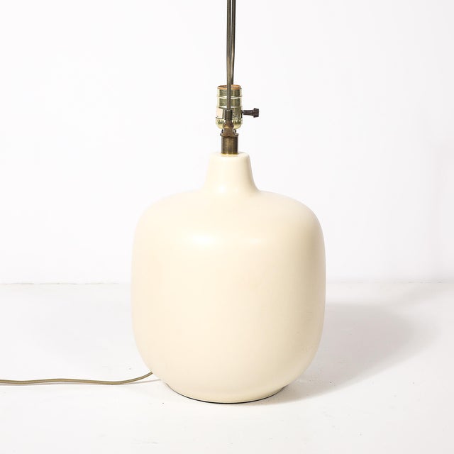 Mid-Century Off White Glazed Ceramic Table Lamps by Lotte & Gunnar Bostlund For Sale - Image 14 of 17