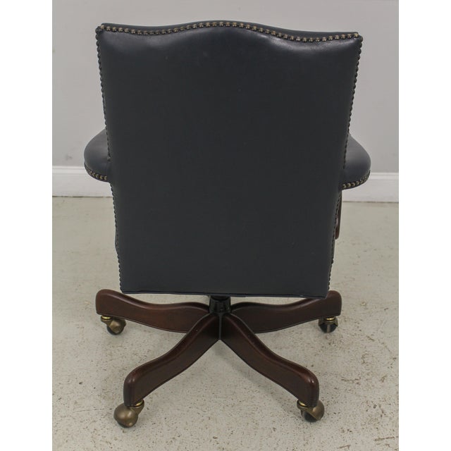Distressed Blue Leather Office Desk Chair Chairish