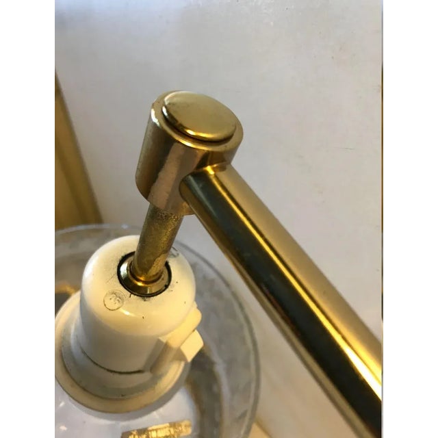 Vintage Adjustable Brass & Glass Wall Lamp, 1980s For Sale - Image 6 of 8