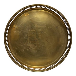 Vintage Brass Serving Tray For Sale