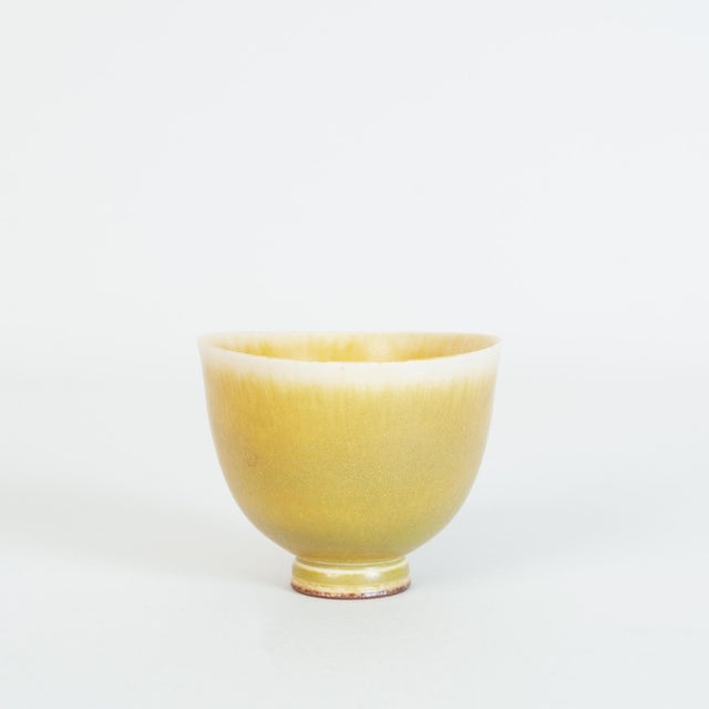 Miniature Yellow Bowl on Foot Thrown by Berndt Friberg, 1960s For Sale - Image 3 of 10