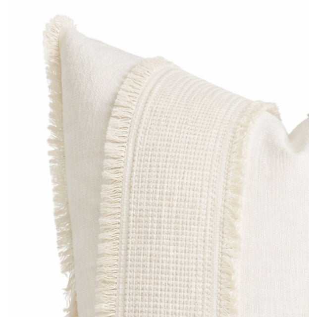 Traditional Tulum Casement Pillow Cover in Ivory, 20x20 Pillow For Sale - Image 3 of 4