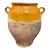 Antique French Country Confit Pot Pottery Jug Glazed Ochre Yellow Large For Sale