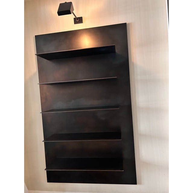 Pair of David Howell Design Face Fabricated Solid Steel Book Shelf Items, Attributed For Sale - Image 4 of 7