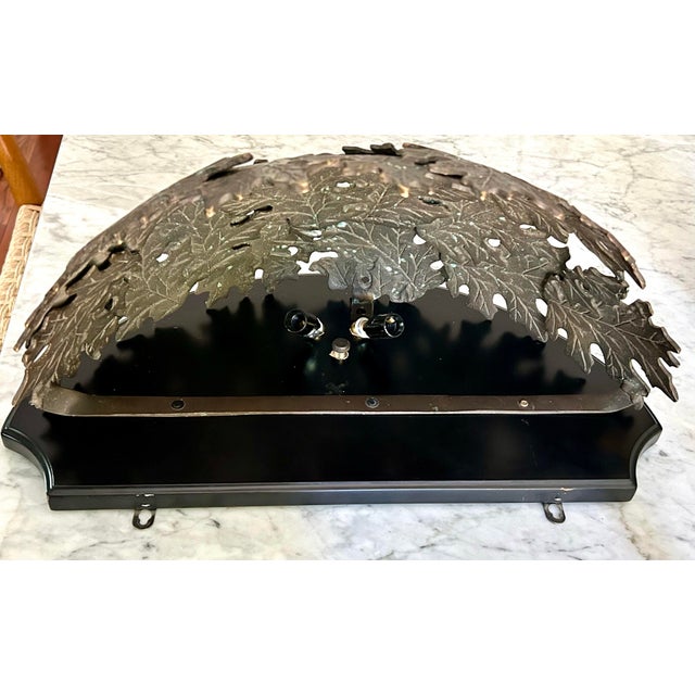 Art Nouveau Bronze Oak Leaf Sconce For Sale - Image 3 of 5