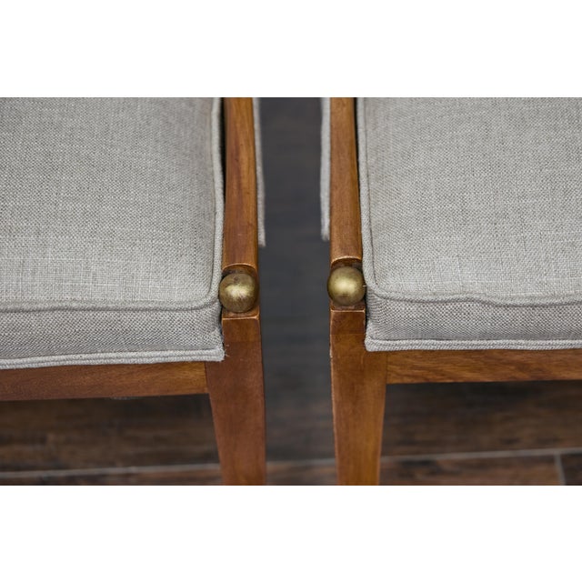 Wood Pair of English Style Spoon Chairs circa 1920 with Upholstered Seat Cushions For Sale - Image 7 of 12