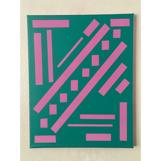 Mid-Century Modern Abstract, Mid-Century Modern Geometric Painting “Ascension” For Sale - Image 3 of 3