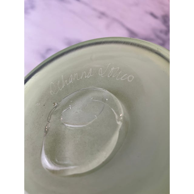 Glass Dehanna Jones Contemporary Art Glass Vase — Signed Pale Lime Green Studio Glass For Sale - Image 7 of 9