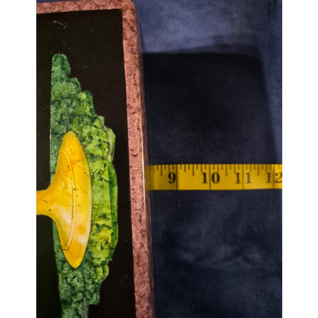 Wood Mid 20th Century Italian Florentine Hand-Painted Faux Pietra Dura Wood Plaque by Ba Ro For Sale - Image 7 of 9