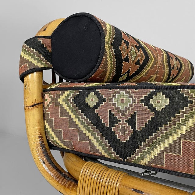 Mid-Century Modern Italian Daybed in Rattan and Metal Mesh, 1960s For Sale - Image 13 of 16