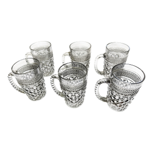 Vintage Mid Century Smoke Grey Anchor Hocking Wexford Beer Mugs – Set of 6