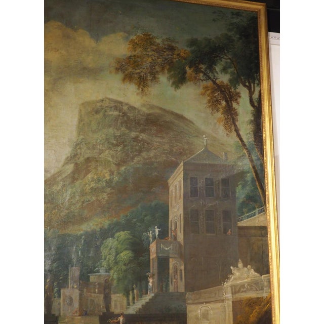 A Rare and Monumental 18th Century Italianate Landscape Oil on Canvas by Dutch Old Master W. Troost the Elder (1684-1752) For Sale - Image 12 of 18