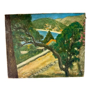 Antique, French, Oil on Canvas, South of France -Signed For Sale