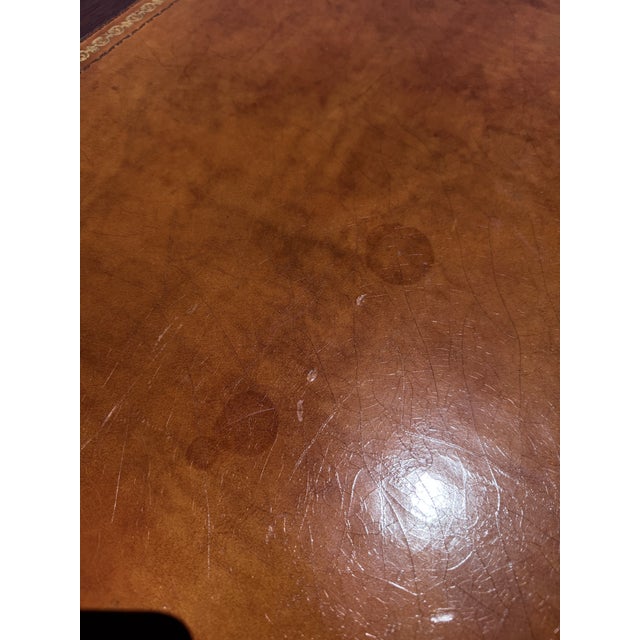 Oxblood Red Vintage Baker Furniture Mahogany & Leather Chinoiserie Coffee Table, Circa 1960s For Sale - Image 8 of 12
