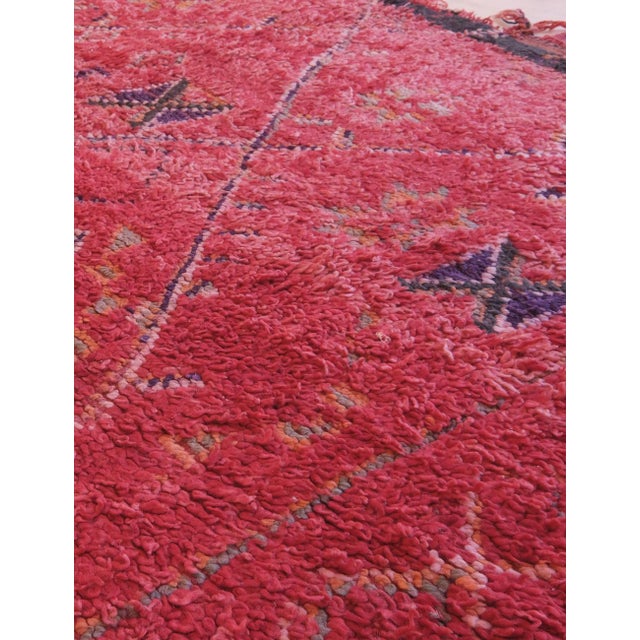 Tribal Red Moroccan Rug - 10 X 6.4 Ft For Sale In Cleveland - Image 6 of 7