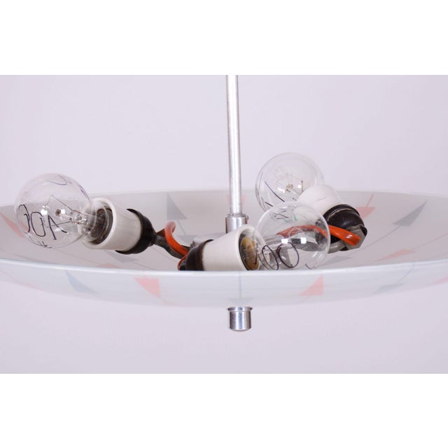 Metal Mid-Century Chandelier in Chromed Steel by Napako, Czech, 1950s For Sale - Image 7 of 13