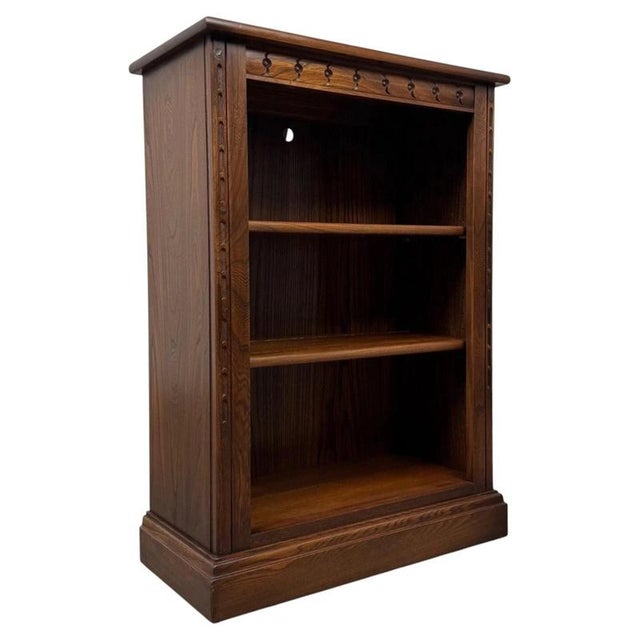 Small Antique Oak Open Bookcase, 1900s For Sale - Image 4 of 12
