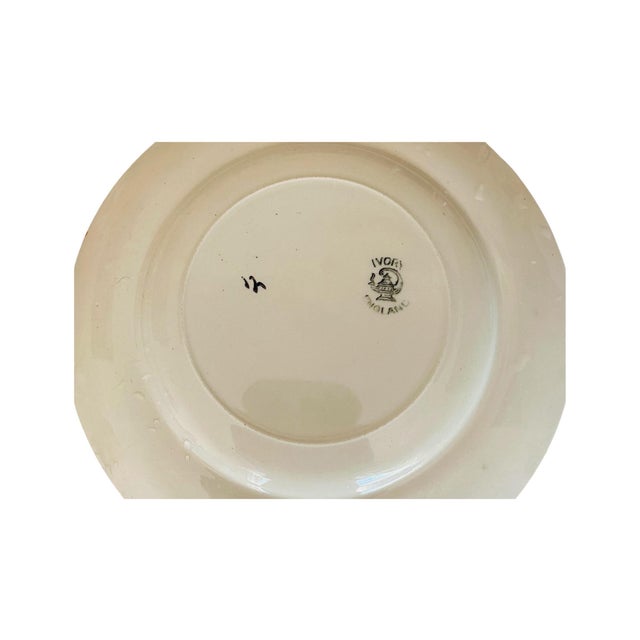 1930s Art Deco Swinnertons Pottery “Ivory” 8” Blue Plates, Set/4 For Sale - Image 4 of 6