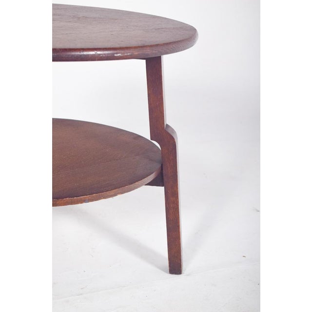 Wood Portuguese Rustic Round Oak Coffee Table, 1950 For Sale - Image 7 of 9