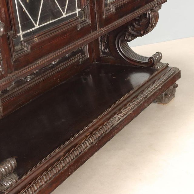 Wood Neo-Renaissance Style Ebony and Walnut Display Cabinet For Sale - Image 7 of 12