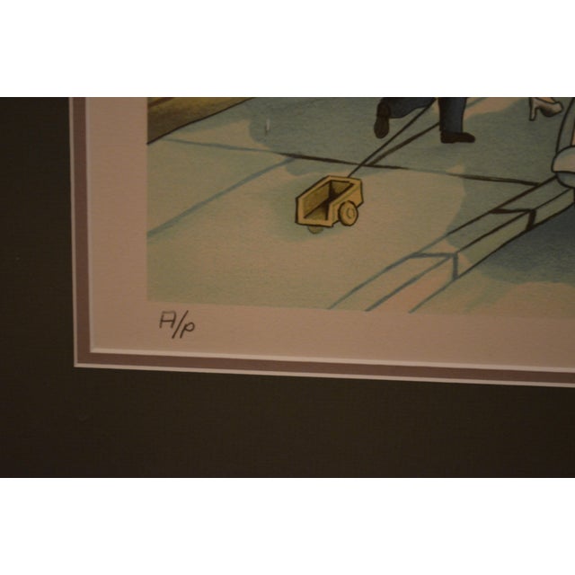 Mid Century America Small Downtown Scene Print For Sale - Image 4 of 6