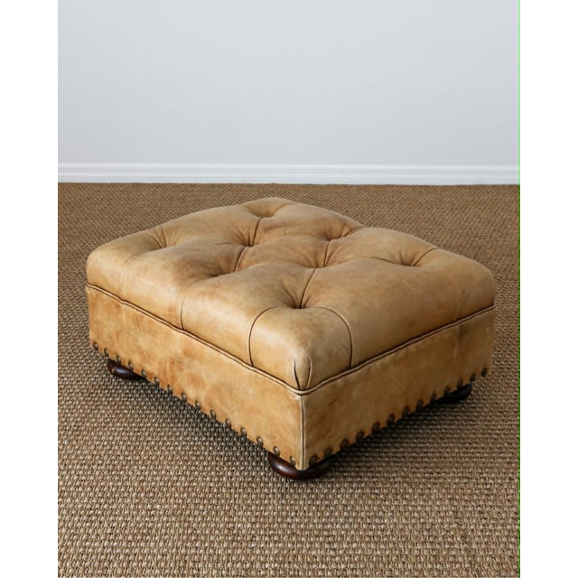 Vintage Ralph Lauren Leather Writer's Ottoman For Sale - Image 11 of 16