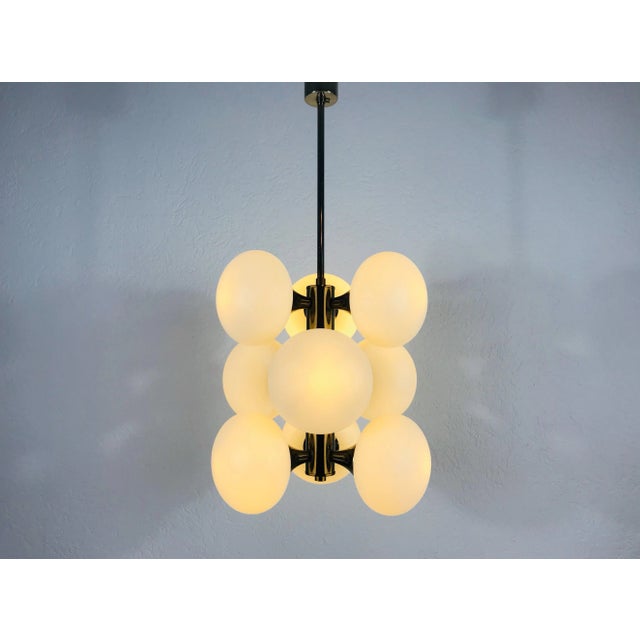 1960s Mid-Century Modern Chrome Chandelier by Kaiser, Germany For Sale - Image 10 of 13