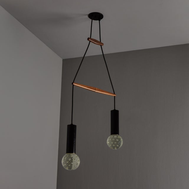 1960s Gino Sarfatti Metal and Seguso Glass Pendant Chandelier for Arteluce For Sale - Image 17 of 18