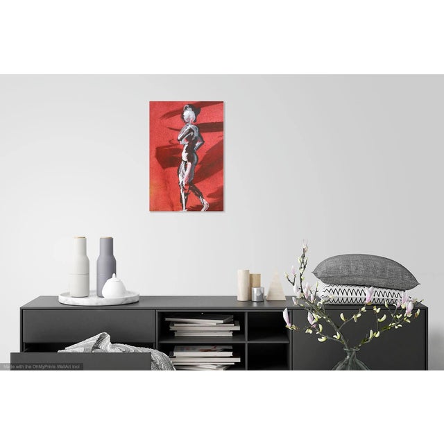 PRICE REDUCED - over 20 people have liked this painting, be the one to own it! Painting on hand colored paper of a French...