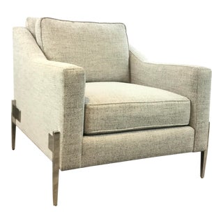 Caracole Modern Gray Linen Blend Club Chair Prototype For Sale