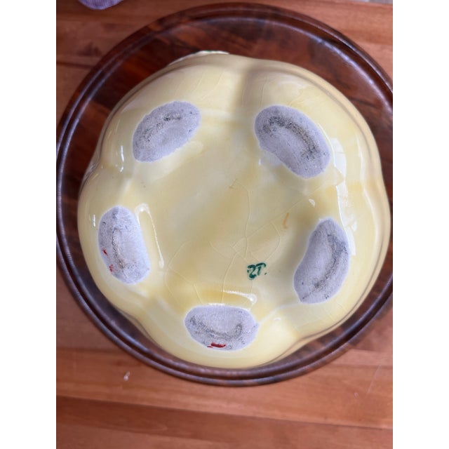 Mid-Century Ceramic Apple Cookie Jar With Sculpted Leaf Detail, Vintage Kitchen For Sale - Image 10 of 10