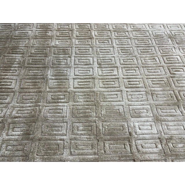 Rh Rajouri Silk & Wool Rug – 12' × 15' Wheat | Hand-Knotted Silk & Wool | Nepalese Artisan Construction For Sale - Image 12 of 18
