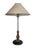 Table lamp with marble base and bronze leaf decoration, Italy Table lamp with marble base and bronze leaf decoration,...