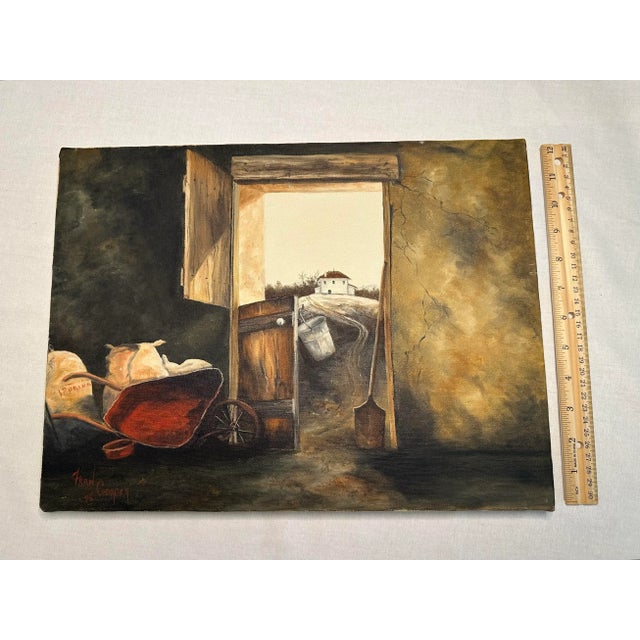 Americana Farmhouse Still Life Original Oil Painting on Canvas For Sale - Image 10 of 12