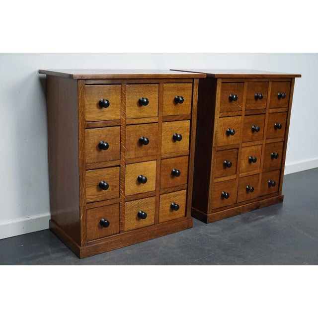 1940s Vintage French Oak Apothecary Cabinet, 1930s For Sale - Image 5 of 17