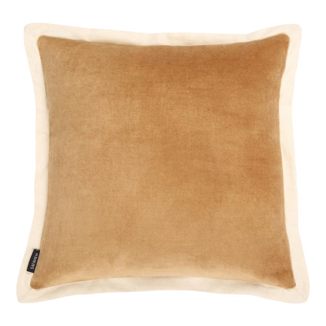 Jordy Cotton Pillow - Camel / Natural - 18" x 18" For Sale
