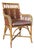 Vintage French Wicker & Rattan Armchair With Paisley Cushion For Sale