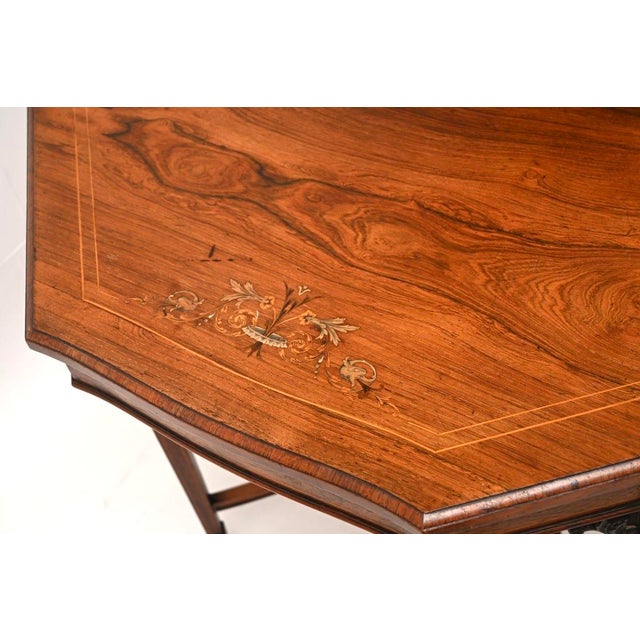 Antique Edwardian Inlaid Octagonal Centre Table, 1890 For Sale - Image 6 of 9