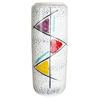 Graphic Fat Lava Multi-Color Vase from Scheurich, Germany Wgp, 1970s For Sale