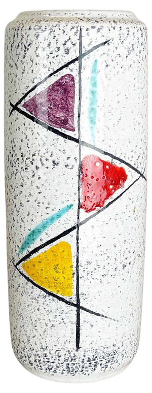 Graphic Fat Lava Multi-Color Vase Scheurich, Germany Wgp, 1970s