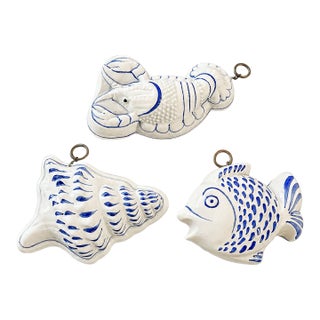 Vintage Italian Bassano Ceramic Sea Plaques Set of 3 For Sale