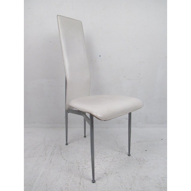 1970s Italian Modern Leather High Back Dining Chairs - 8 Pieces For Sale In New York - Image 6 of 12