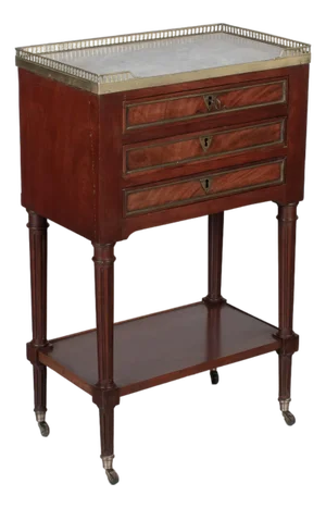 Louis XVI Style Marble Top Nightstand or Side Table